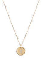 T Initial Charm Necklace, 18K Yellow Gold & Diamonds